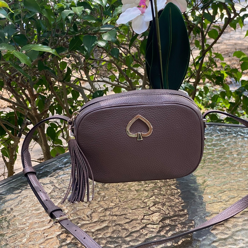 Kate Spade Purple Spade Logo Leather Crossbody - Picture 9 of 16